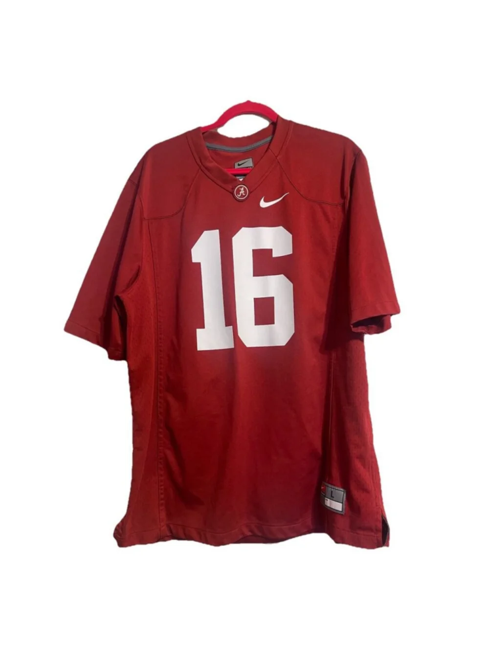 University Of Alabama Crimson Tide Adult Nike Jersey #16 L